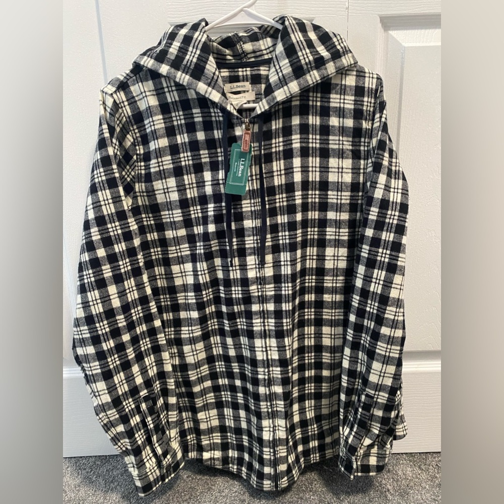 L.L. Bean Full Zip Plaid Flannel Jacket